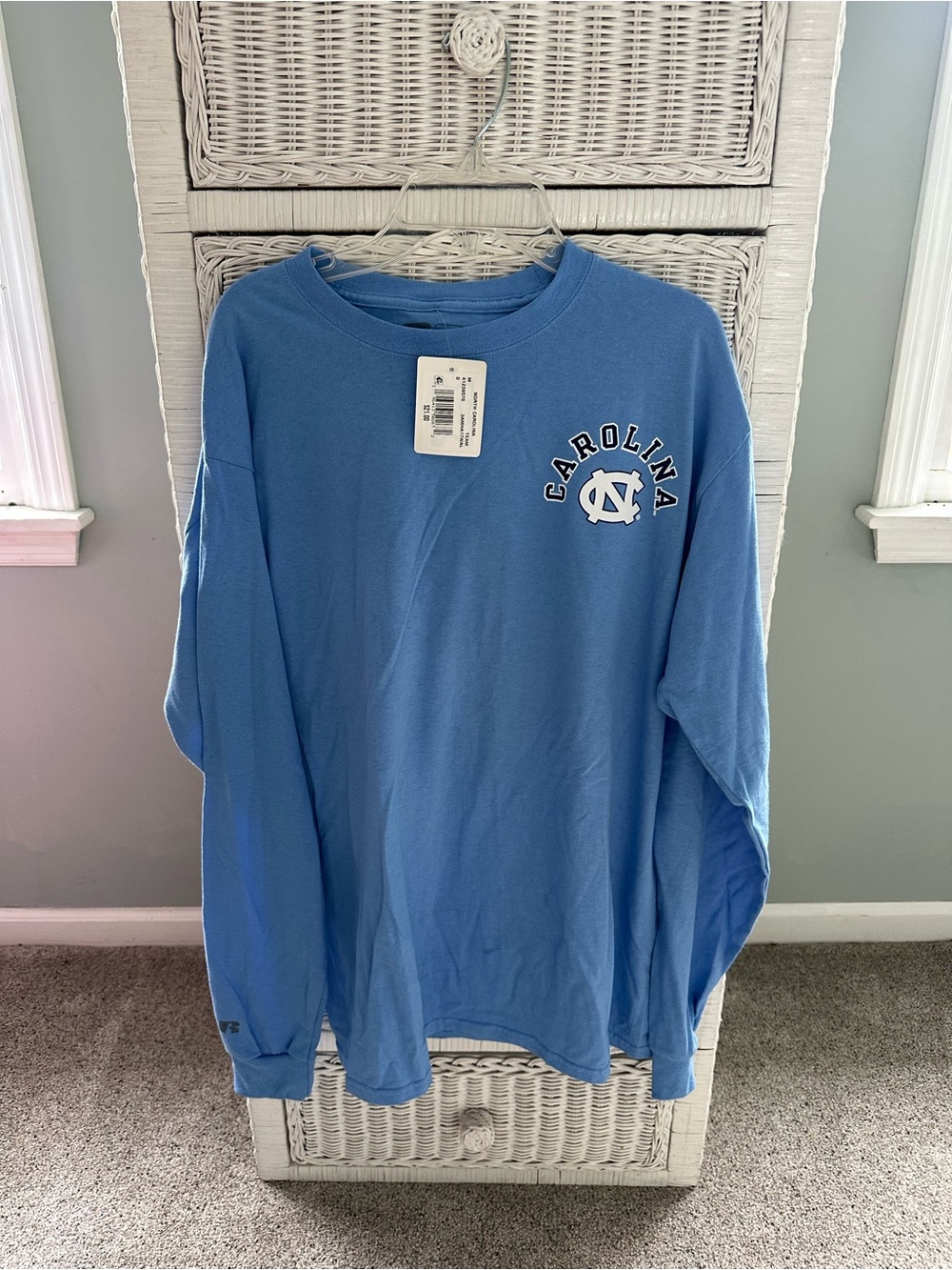 Carolina Light Blue Long Sleeve Tee with Logo